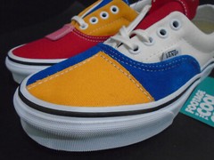 VANS ERA PATCHWORK MULTI-COLOR PINK RED ORANGE WHITE BLUE BLACK VN0A38FRVMF 3.5