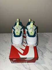 nike air max 90 white teal volt low top unisex kids sneakers size 8c CV0065-124