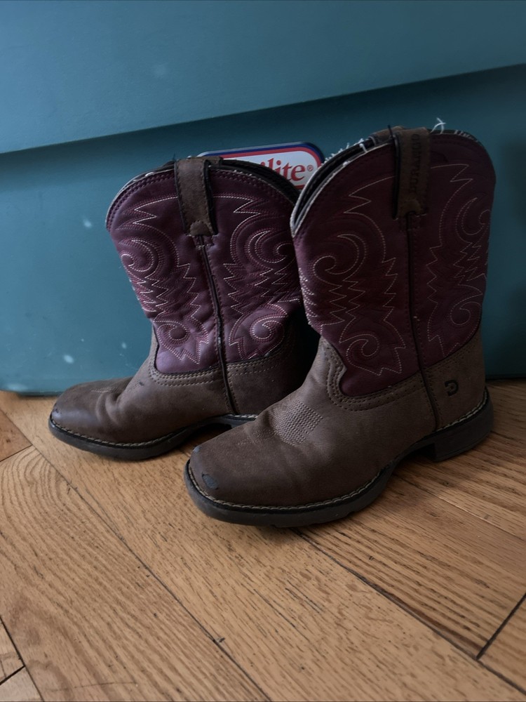Durango Kid’s Lil‘ Rodeo Briar Brown & Brick Red Western Boot DBT0222TS Size 1M