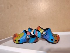 New Croc Classic Clog Spray Dye Unisex Kids Shoes Size C4 Multi Color