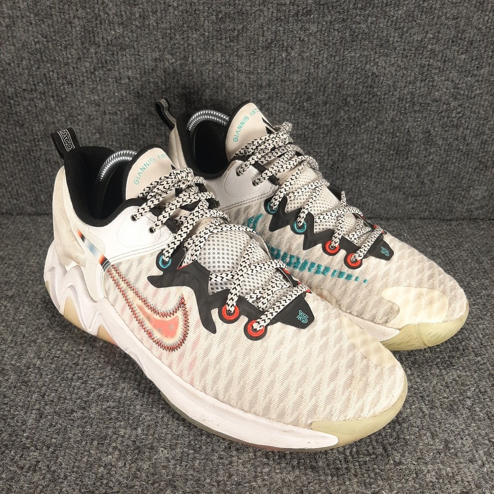 Nike Giannis DM7609-100 White Ivory Basketball Shoes Sneakers Sz 7Y WM 9.5-10