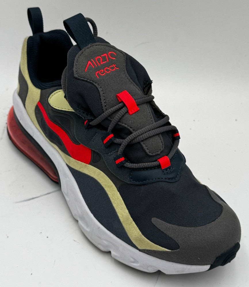 Nike Air Max 270 React Youth Size 7 Iron Grey Lime Crimson Shoes BQ0103-015