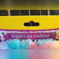 NEW PEEPS Bunny Slippers/Headband Kids Size 13-1