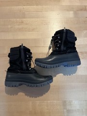 Lands End Boots Youth Size 2 Black Waterproof Winter Snow Duck Insulated Fleece