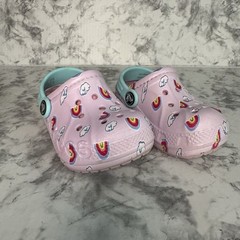 Crocs Baya Lined Printed Clogs Kids Ballerina Pink Slip-On Lightweight – C6