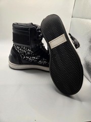 Balmain Black High Top Sneaker Shoe kid junior size 1.5 Leather