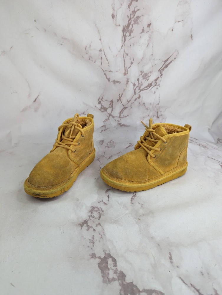 UGG Boots Youth Size 3 Yellow Neumel II Unisex Kid Chukka Lace Up 1017320K