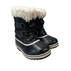 Sorel Yoot Pac Nylon Black/Noir Waterproof Boots Youth Size 9