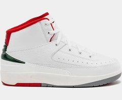 Jordan 2 Retro PS Italy White Fire Red Green Kids Sneakers DQ8564-101 Size 3Y