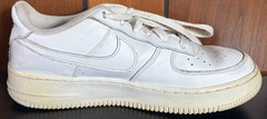 Nike Air Force 1Triple White Low Top Sz 7Y or Womens 8.5
