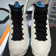 Jordan Air Jordan 9 Retro GS White/Black/Blue Mid Top Sneakers 7Y FV0143-101