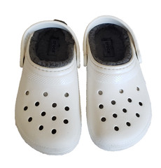 CROCS Kids Classic Faux Fur Lined White Clog Kids Size C 12