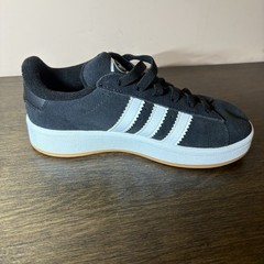 Adidas Campus Youth Size 1 Black White Suede Gum Sole Sneakers NWOB
