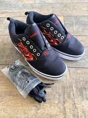 Heelys Pro 20 Print Black Flame Unisex Kids 3Y Canvas Wheel Sneakers HE10337