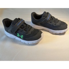 Under Armour Assert 9 AC Kids Running Shoes Black Grey Lime 3024637-005 Size 10K