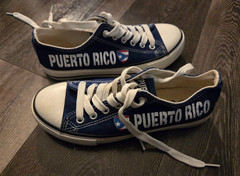 PUERTO RICO blue low-top canvas sneakers Kids size 2