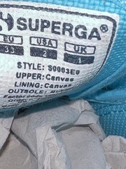 Superga Big Kids Turquoise Low Top Hook And Loop Sneakers Size JR 2