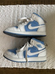 Nike Air Jordan 1 Mid White Legend Blue FZ3932-114 Kids Shoes size 12C