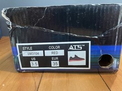 ATS LED Light Up Sneakers Red Black Knit Shoes Youth Size 3.5 EU 35 USB