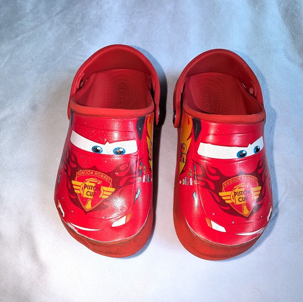 Children Size C12 Crocs Lighting Mcqueen Disney Pixar Cars Priston Cup Red