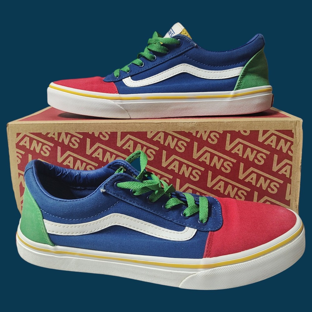 VANS OFF THE WALL Classic 500714 Blue Green Red White MEN’S 7 / WOMEN’S 8.5 box