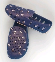 Size 2 Youth Blue with White Anchor Floafers Shoes that Float! Perfect Condition
