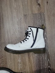 Doc Dr Marten 1460J White Combat Boots Size Mens 4 Womens 5
