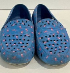 Floafers Kids Prodigy Driver Loafer Slip On Water Shoes Blue Flamingo Print 2