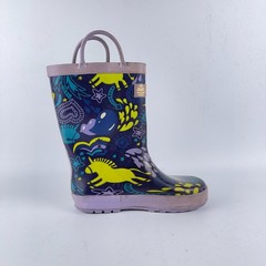 Oaki Rain Boots Toddlers 11 Multi Printed Lightweight Waterproof Easy-On Handles