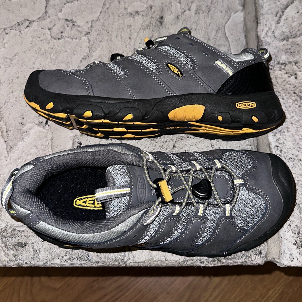 New Keen 1011908 Koven Gray Leather Drawstring Hiking Shoes Sandals 5 Boys Youth