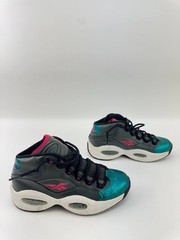 Reebok Iverson Question Mid Shoes Sz 7 Youth Grey Teal Pink White M41519