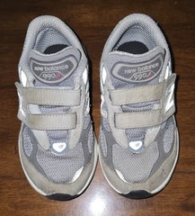 New Balance Kids 990v6 Gray Hook & Loop Toddler Size 10.5 Extra Wide XW