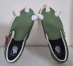 VANS Off The Wall Monster Claw Flame Slip-On Green Unisex Kids Shoes US 3
