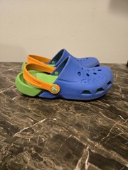 Crocs Electro Clogs Blue Lime Orange J3