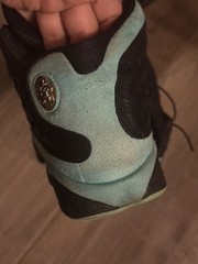 Jordan Air Jordan 13 Retro Black/Blue Leather Mid-Top Sneakers Unisex Kids 6Y