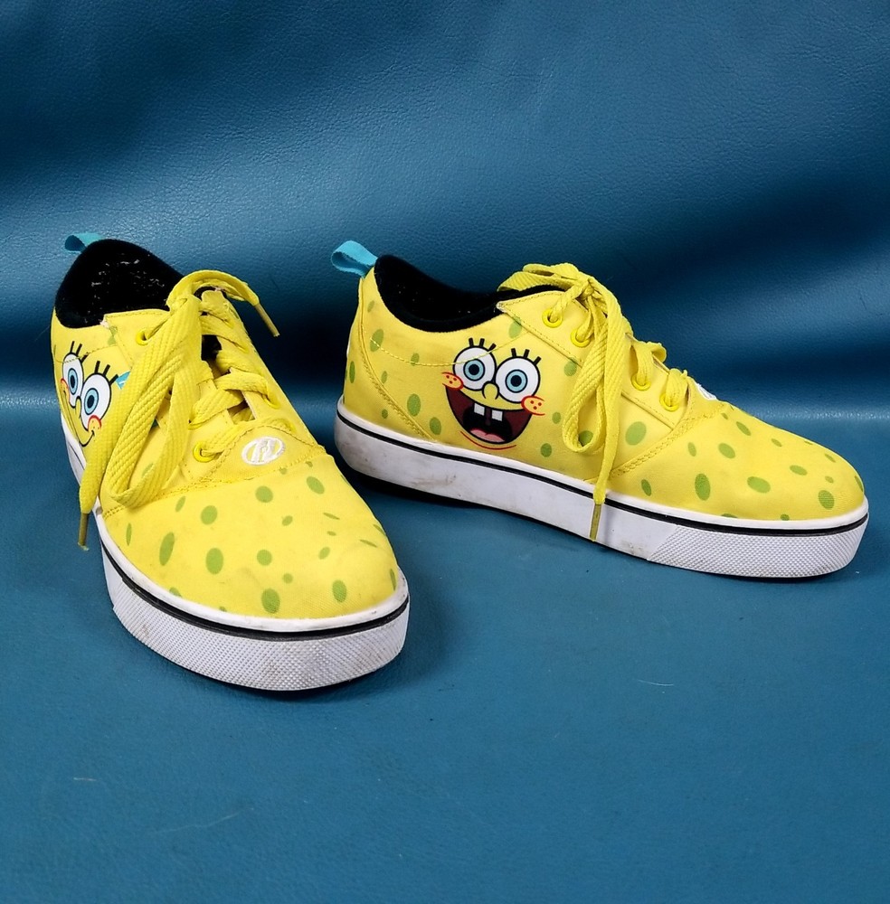 Heelys Yellow Spongebob Squarepants Lace Up Sneaker Skate Shoes Youth Sz 6
