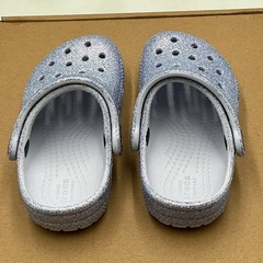 Crocs Classic Clog Kid 7 Purple Glitter Heel Strap Slip On Comfort Shoes Eby3732