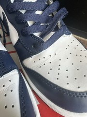 Nike Dunk High GS Sneaker White Midnight Navy Leather Unisex Kids US 6.5Y