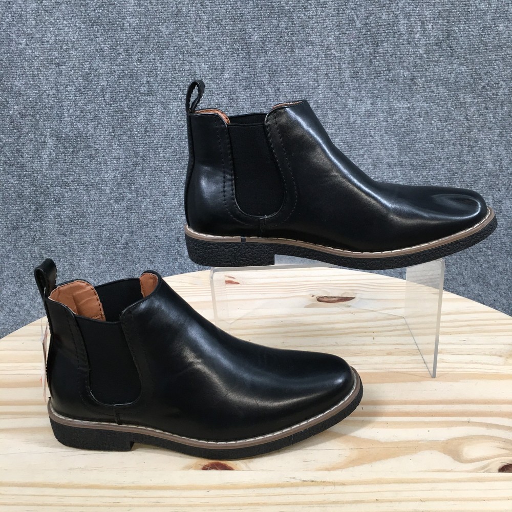 Deer Stags Rockland Chelsea Boots Ankle Top Faux Leather Youth 2M Black NEW