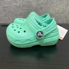 Crocs Classic Lined Clog Toddler Size C4 EU 19 Pistachio Shearling Warm Slipper