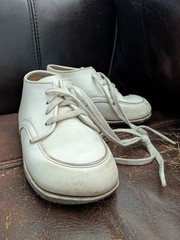 vintage 1982 Stride Rite white leather bootie Lace-Up unisex Kids Size 6 WW