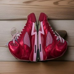 Nike Air Jordan 5 Retro Mid Valentines Day Size 7Y 8.5 Women (GS) Red Pink