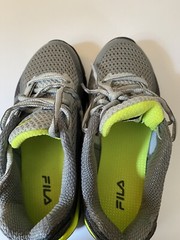 Fila Diskize 2 Kids Size 1 Gray Yellow Mesh NIB Athletic Shoes Tennis Sports