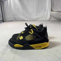 Jordan Air Jordan 4 Retro Thunder Shoes Youth 5Y Black Basketball 408452-017