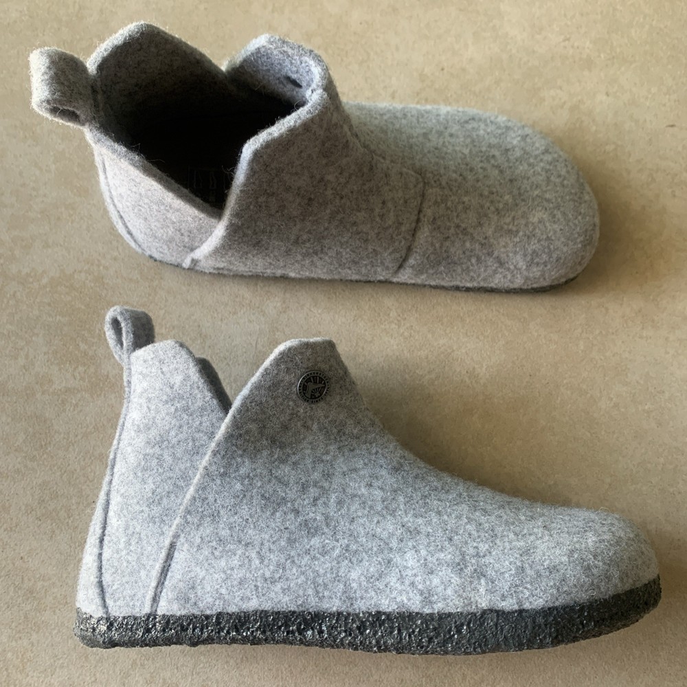 BIRKENSTOCK – Kids Size 2 (33) Andermatt Shearling Wool Felt Gray Boots NEW