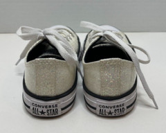 CONVERSE All Star White Glitter/Sparkle Canvas Shoe Size 1 Youth-Pre Owned