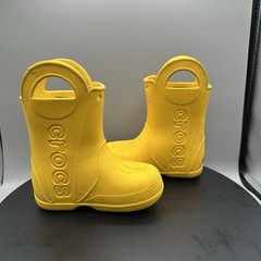 Crocs Handle It Rainboots Rubber Pull On Kids’ 8 Yellow