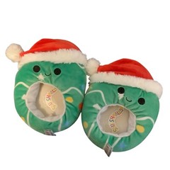 Squishmallows Carol the Christmas Tree Slippers Santa Kids Size 11-12 FLAW