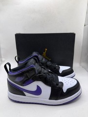 Nwt Nike Air Jordan 1 Mid TD Black Dark Iris Purple Boys Girls Sneaker Shoes 10C