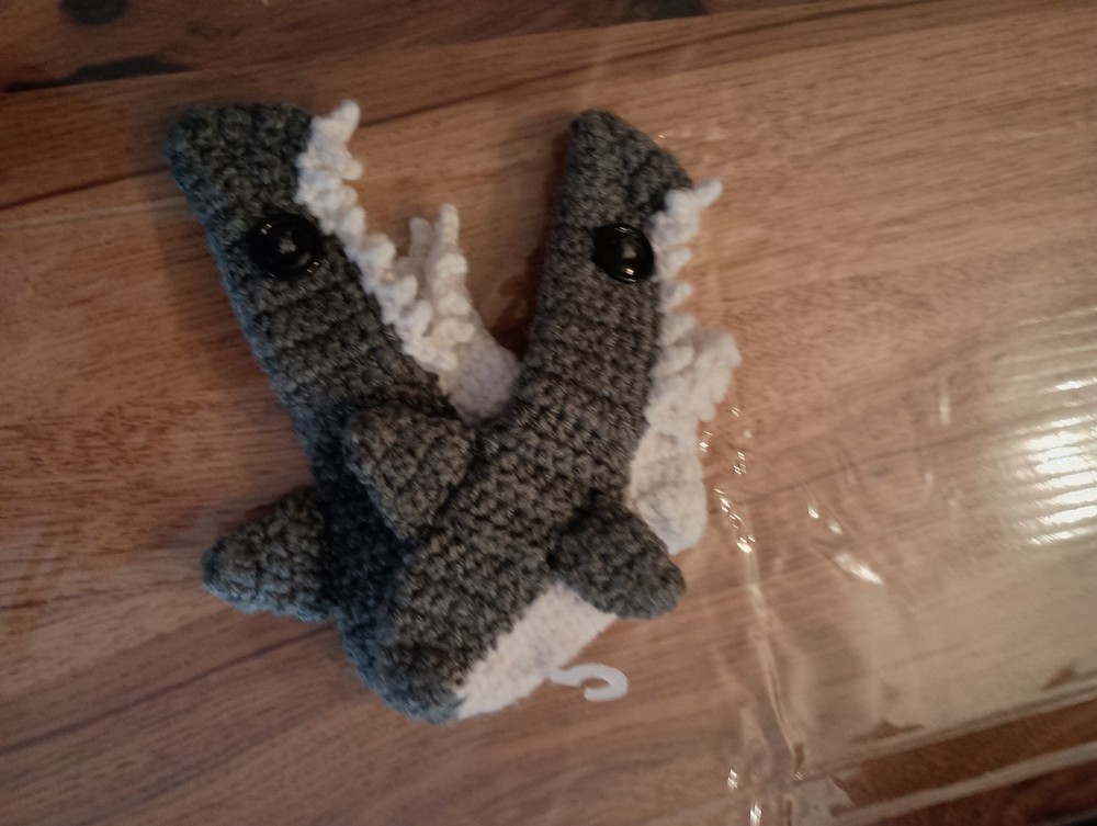 Handmade, Crochet, Childs Slippers, Sharks, Sz 2